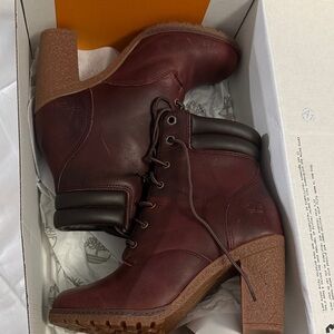 Timberland Women's Dark Red Heeled Boots